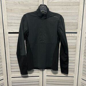 Brooks Jacket Womens Size XS Black Gray Run Happy Therma Fit 1/2 Zip Long Sleeve